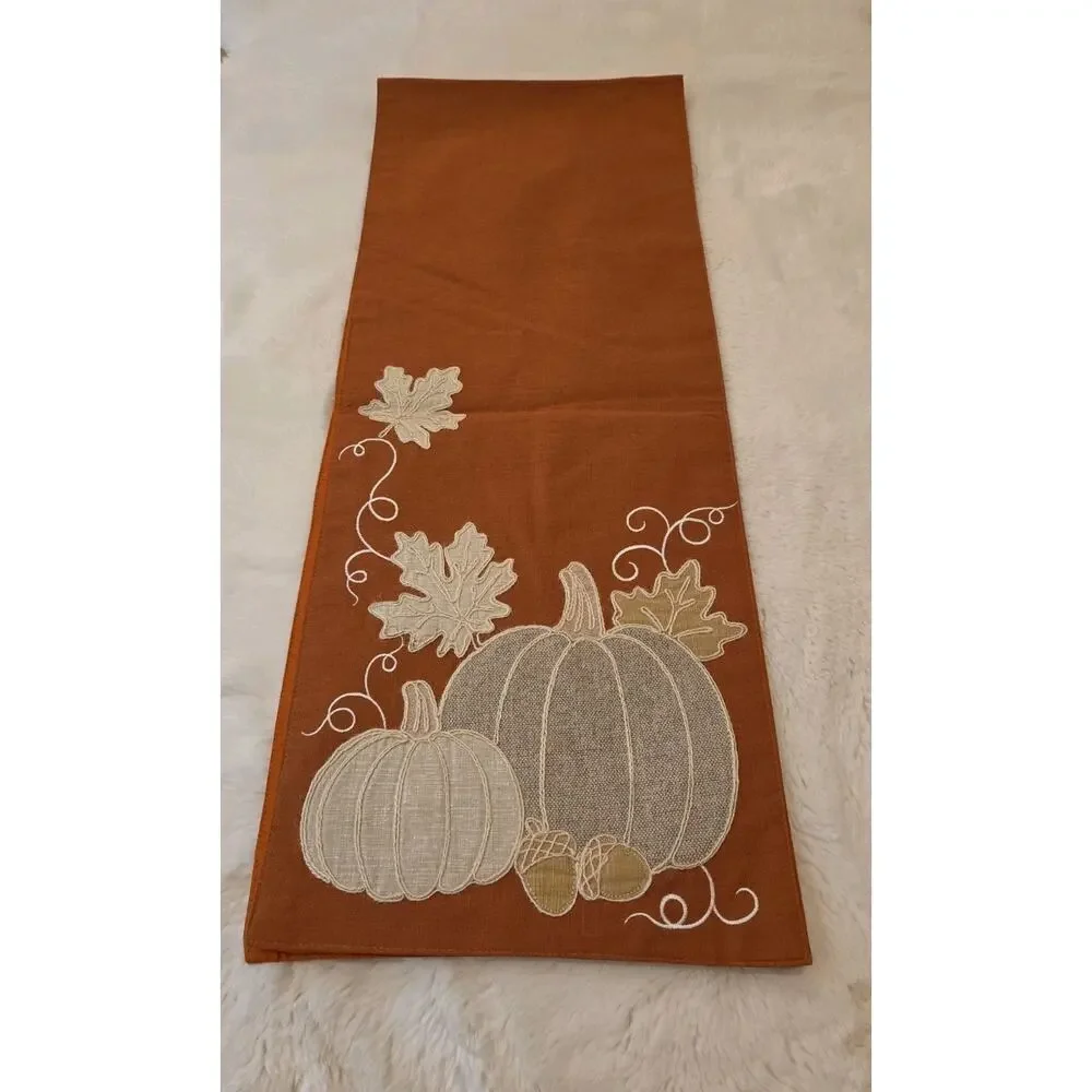 Rare Evermaple Manufacturers Sample Fall Pumpkin Table Runner (14